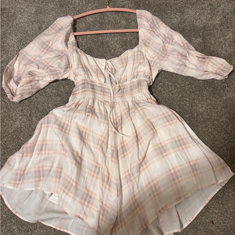 Plaid Puff Sleeve Dress